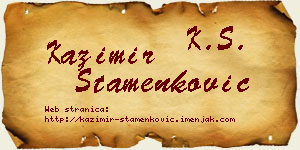Kazimir Stamenković vizit kartica